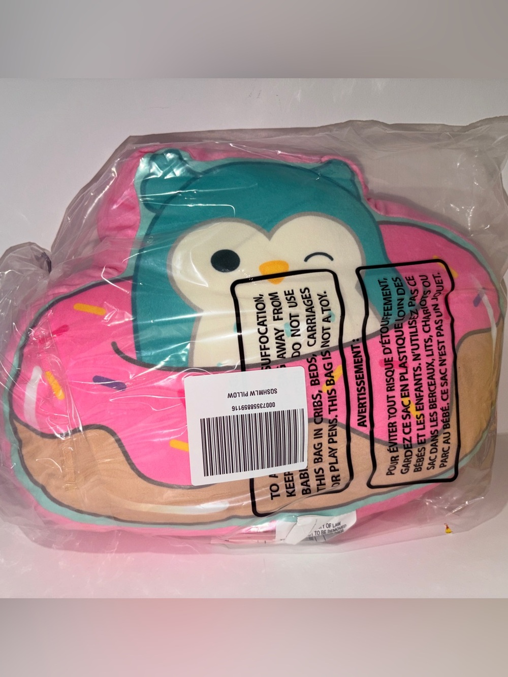 Squishmallows Sweet Winston Donut Owl Cuddle Pillow Plush NWT